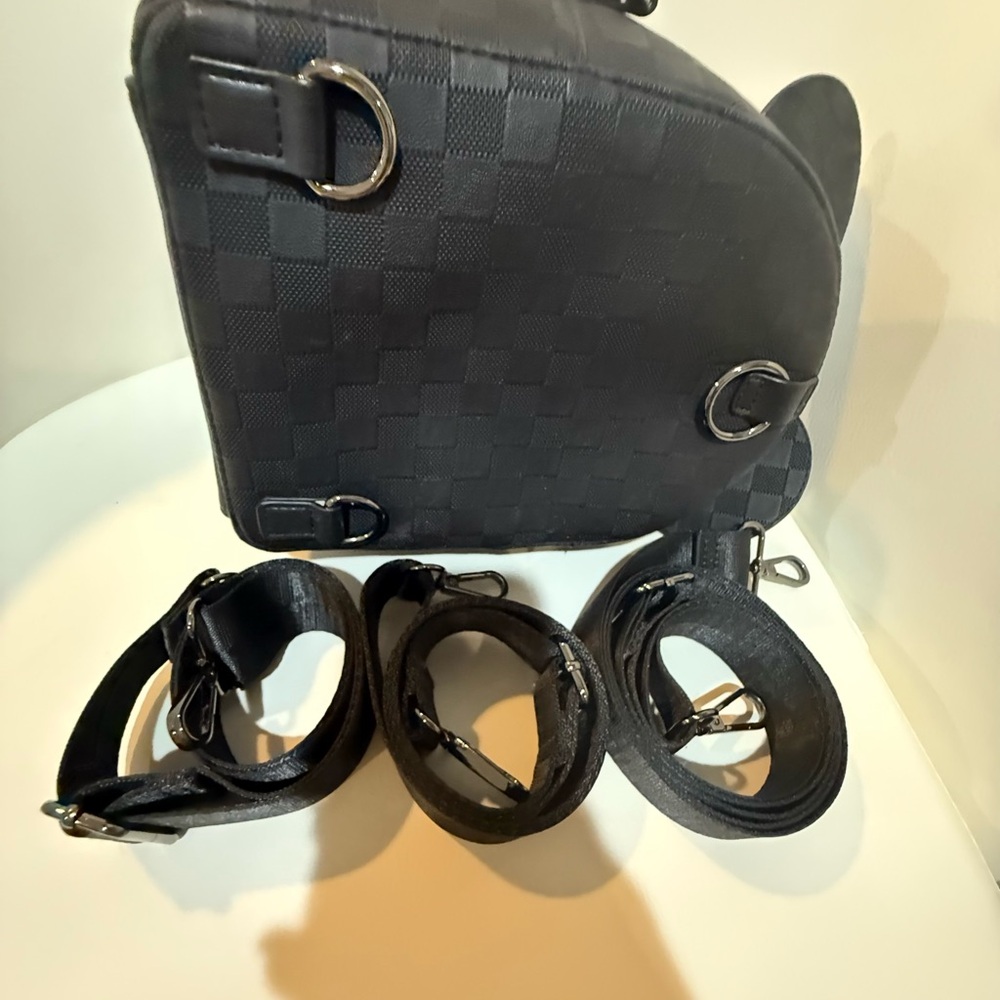 Loungefly Black Checkered Backpack With Ears - image 7